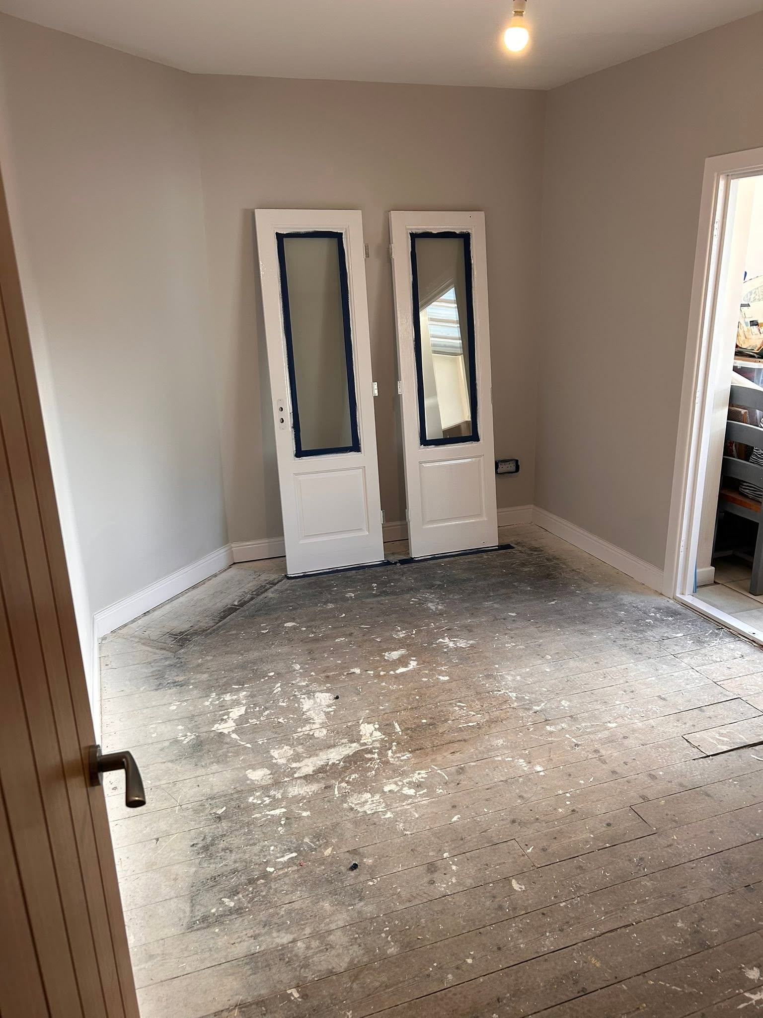 Client wall painting project showing finished paint job