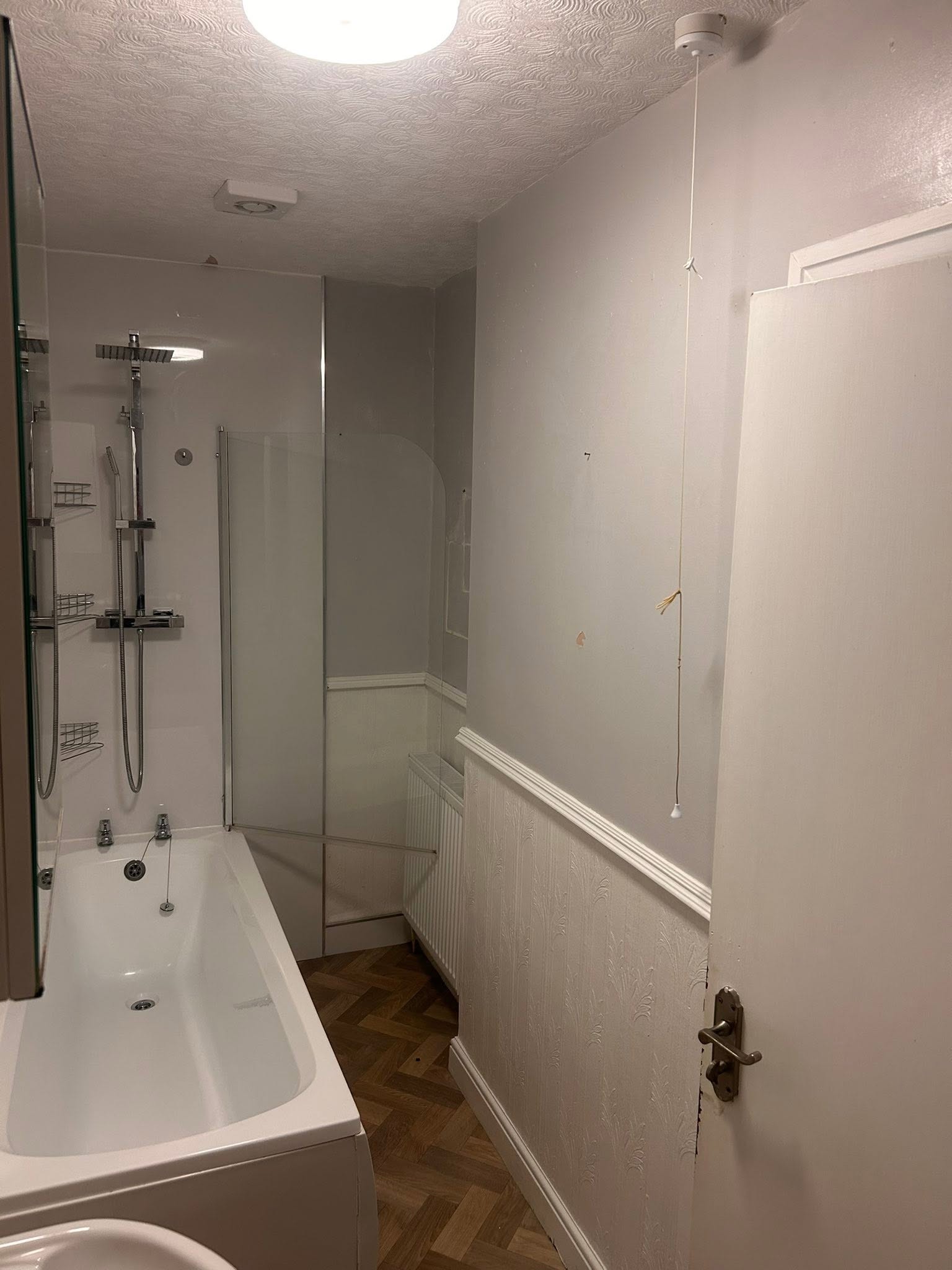 Bathroom walls before painting