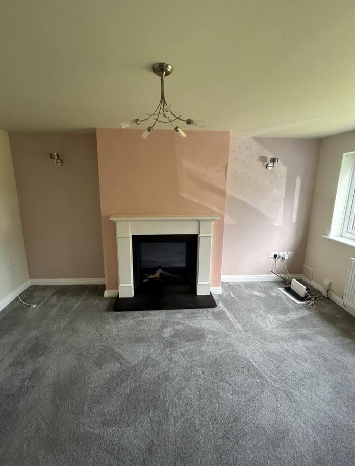 Chimney wall before a fresh coat of paint