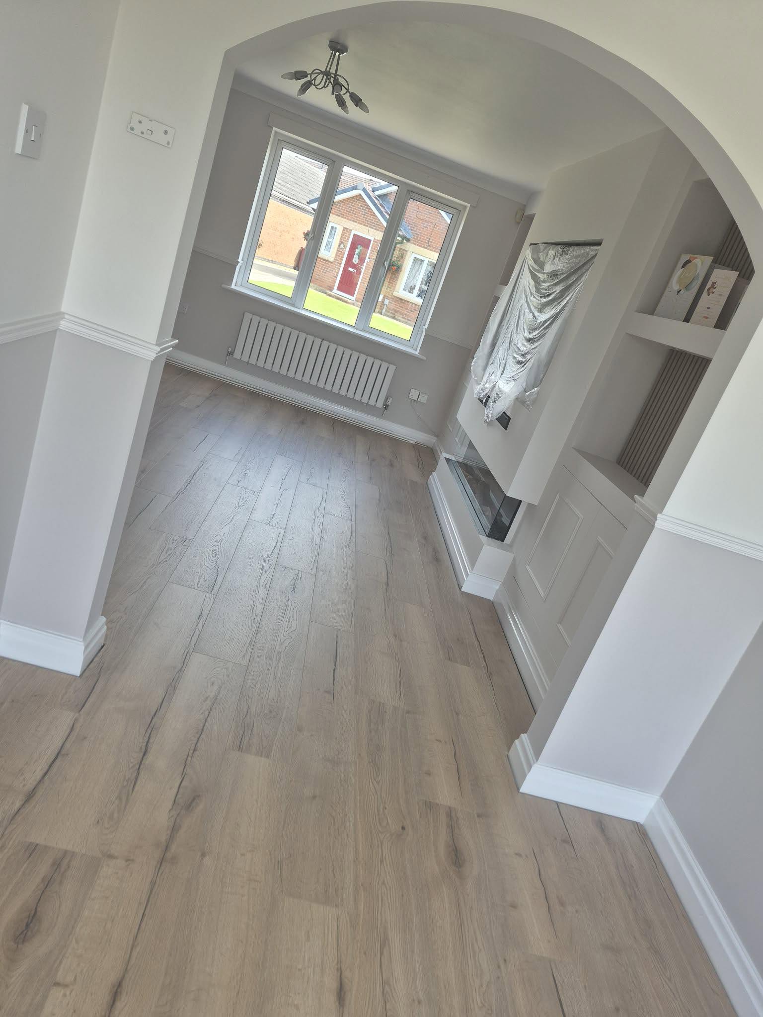 Freshly painted living room with modern neutral colours