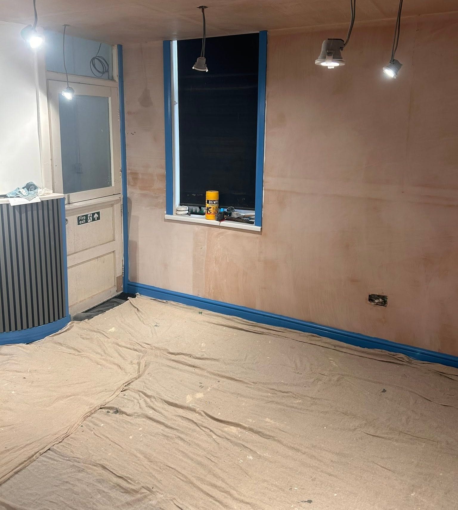 Commercial wall before painting